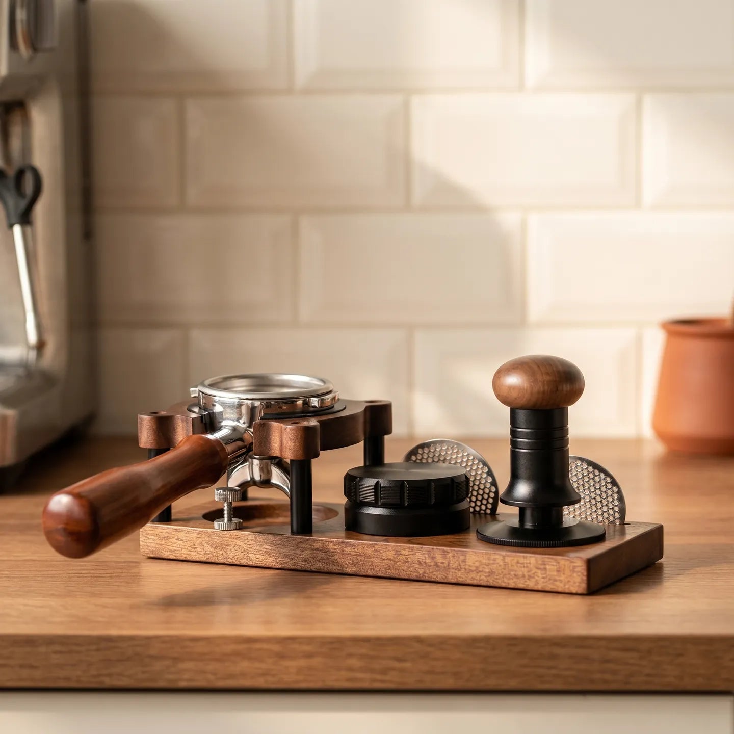 Walnut Tamping Station — One home for every tool.