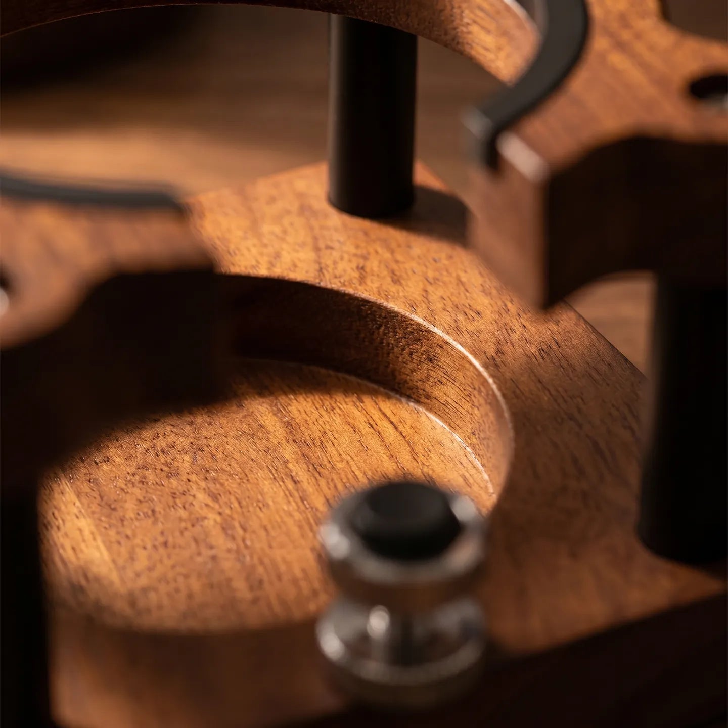 Walnut Tamping Station — Solid walnut. Wipes clean.