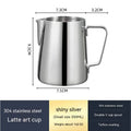 Close-up of the drawn pointed spout used for fine-line latte art