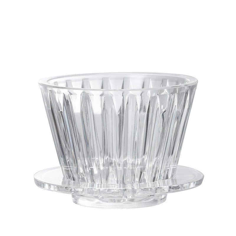 TrueShih Acrylic Pour-Over Cup — acrylic coffee dripper with crystal-cut ribbing
