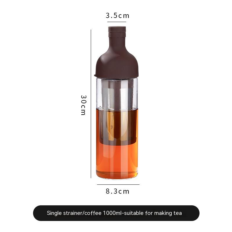 TrueShih Slow Steep Cold Brew Bottle — main hero shot of bottle with integrated filter chamber