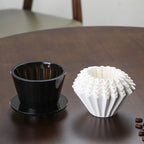TrueShih Acrylic Pour-Over Cup — faceted acrylic pour-over cone on its drip stand