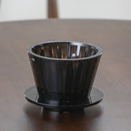 TrueShih Acrylic Pour-Over Cup — faceted acrylic single-cup pour-over dripper and tray