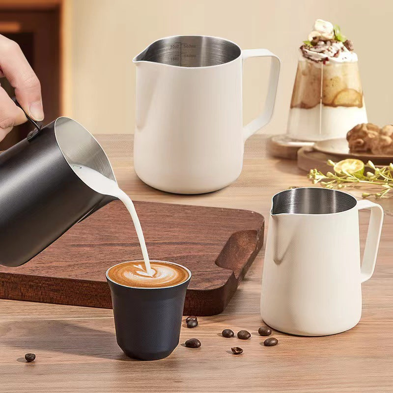 Stainless Steel Pitcher Pointed Thickened Frothing Pitcher Household Milk Cylinder
