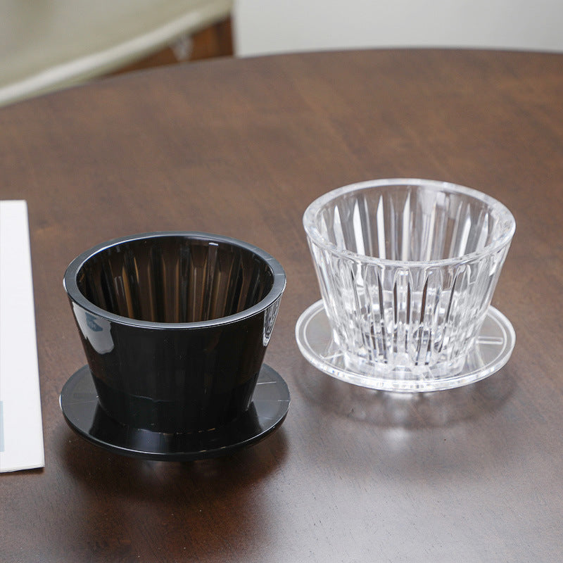 TrueShih Acrylic Pour-Over Cup — faceted acrylic pour-over dripper for single-cup brewing