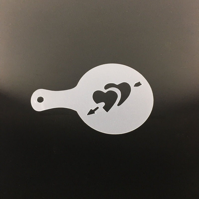 Reusable coffee dusting stencils close-up
