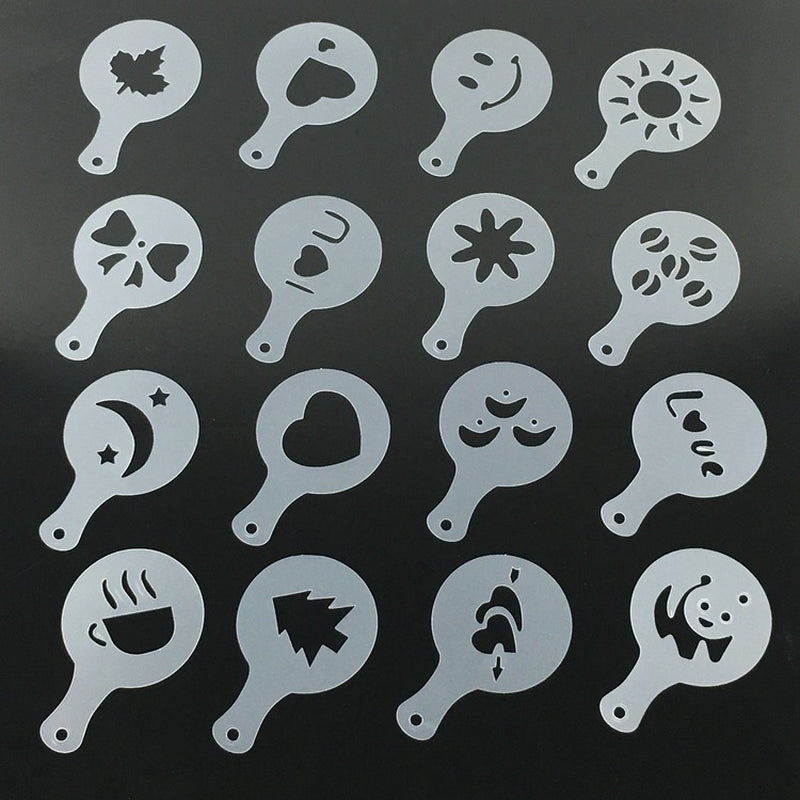 Latte art stencils fanned out