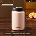 Beige vacuum coffee canister filled with fresh roasted beans