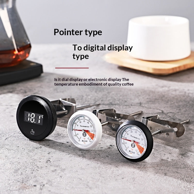 Clip-on coffee thermometer — dial and digital options