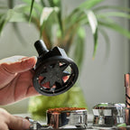 TrueShih Vertical Needle Distributor — needle bed and threaded adjustable post, espresso puck prep