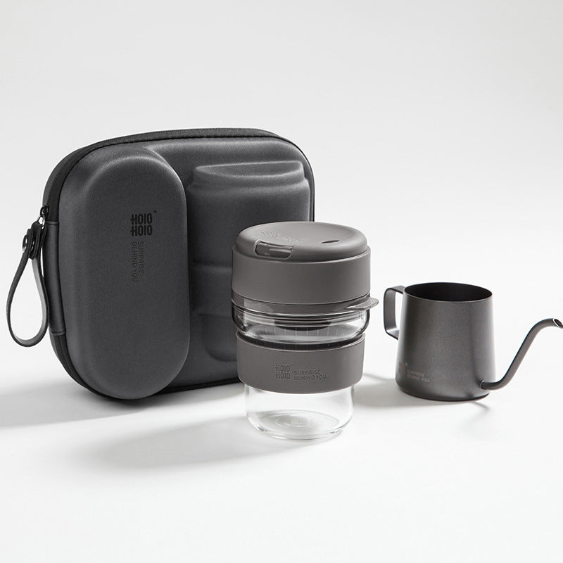 Travel Pour-Over Gift Set — four colorways: Sage Green, Warm White, Slate Gray, and Blush Pink