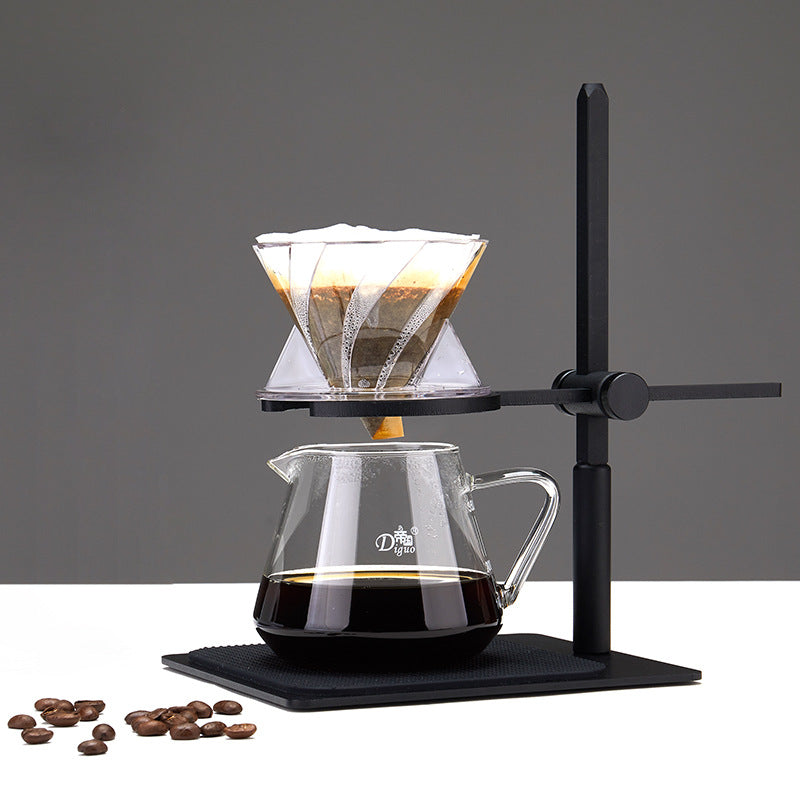 Matte-black pour-over stand with weighted base