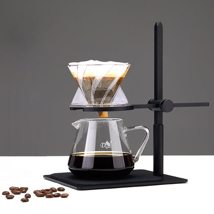 Matte-black pour-over stand with weighted base