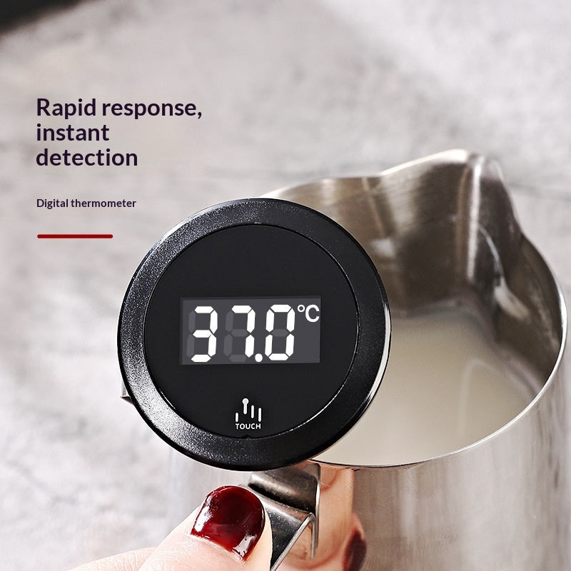 Clip-on coffee thermometer dial close-up
