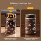 Coffee Brown bean keeper canister on a minimalist coffee corner