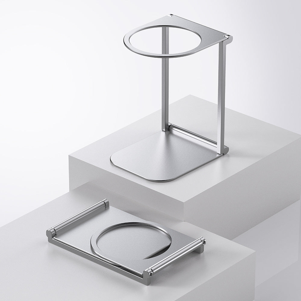 Pour Over Dripper Stand — smooth silver finish wipes clean in seconds, dishwasher safe