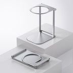 Pour Over Dripper Stand — smooth silver finish wipes clean in seconds, dishwasher safe