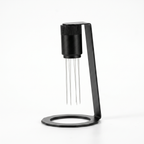 TrueShih Travel WDT Tool — magnetic espresso distribution tool with stand, on white