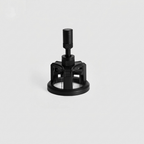 TrueShih Vertical Needle Distributor — black needle-bed espresso distribution tool, clean studio product shot on white