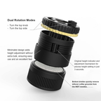 Planetary Spin Distributor exploded view: dual rotation modes, original height indicator with 3-second adjustment, and bottom bristles to clear leftover grounds from the WDT needles