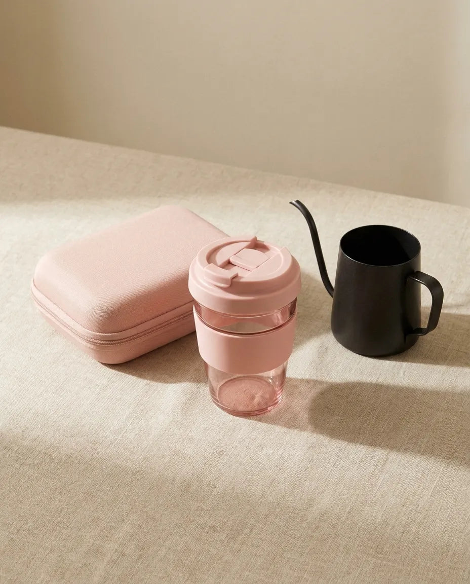 Travel Pour-Over Coffee Gift Set — Everything in one bag.